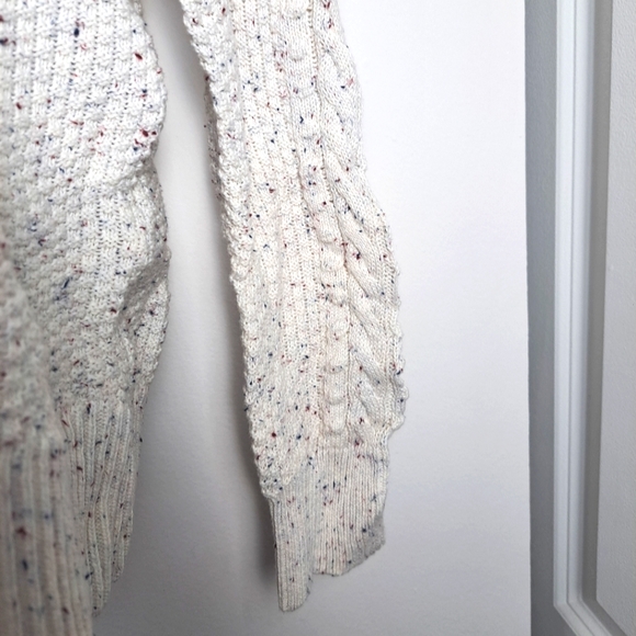 Loft confetti sweater cable knit sleeve crew neck sz M - Picture 6 of 6